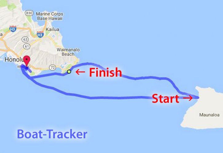 The boat and swim tracker (the boat came from Honolulu)